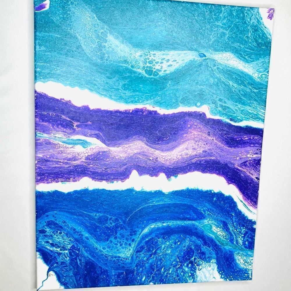 Original Abstract Art Sea of Blue Home Wall Decor